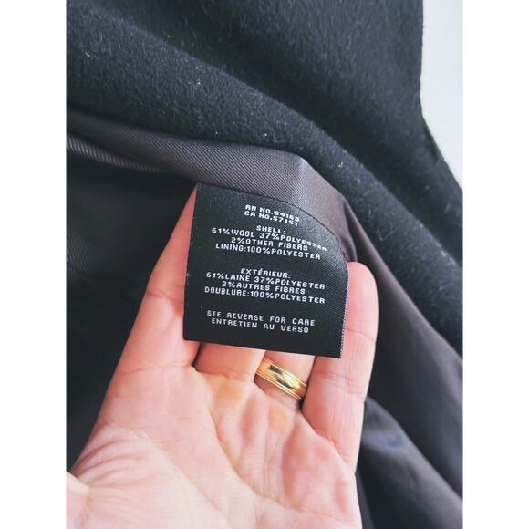 Cole Haan Wool Belted Wrap Peacoat Size 6 Black - Picture 12 of 14